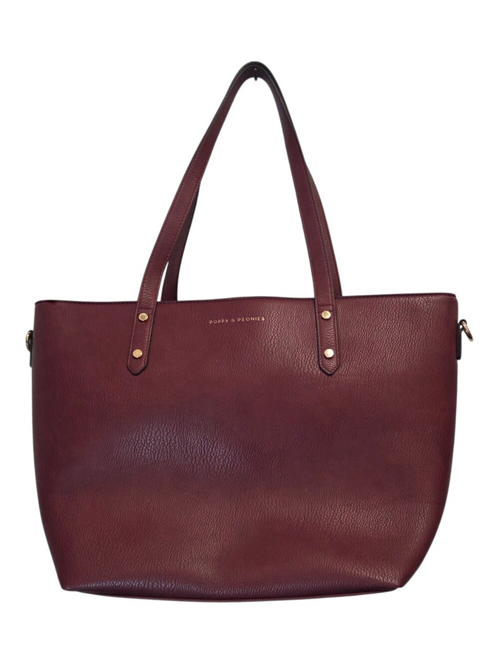 Poppy & Peonies GO-GETTER Tote Berry Red Large Vegan Leather Tote Computer Bag